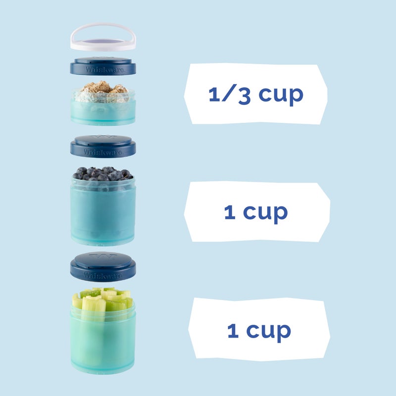 Whiskware Disney Mickey Mouse and Friends Stackable Snack Containers for Babies, Toddlers, and Kids, 3 Stackable Snack Cups for School and Travel, Cupholder Friendly, All Time Classic! - Image 3