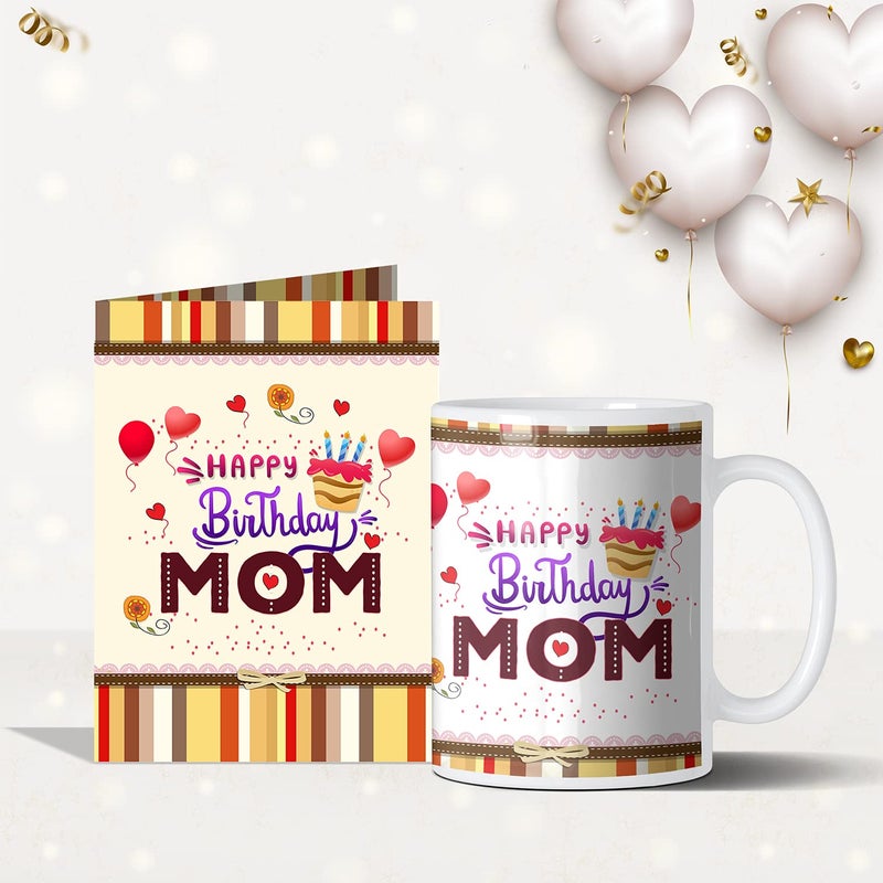 GIFT MY PASSION GIFT MY PASSION Happy Birthday Mom Greeting Card Mug PACK OF 2