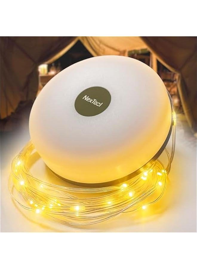 Arabest Portable Outdoor String Lights with 5 Lighting Modes, Fast 30s Recovery, Long-lasting and Waterproof, USB Rechargeable - Ideal for Camping, Garden, and Trekking (32.8ft)  - Image 1