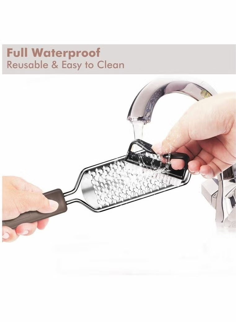 ‌Professional Stainless Steel Foot Rasp - Extra Large Callus Remover & Dead Skin Scrubber for Corns Removal, Pedicure Tool for Thick Hard Skin, Reusable Foot File for Salon/Home Use - Image 3