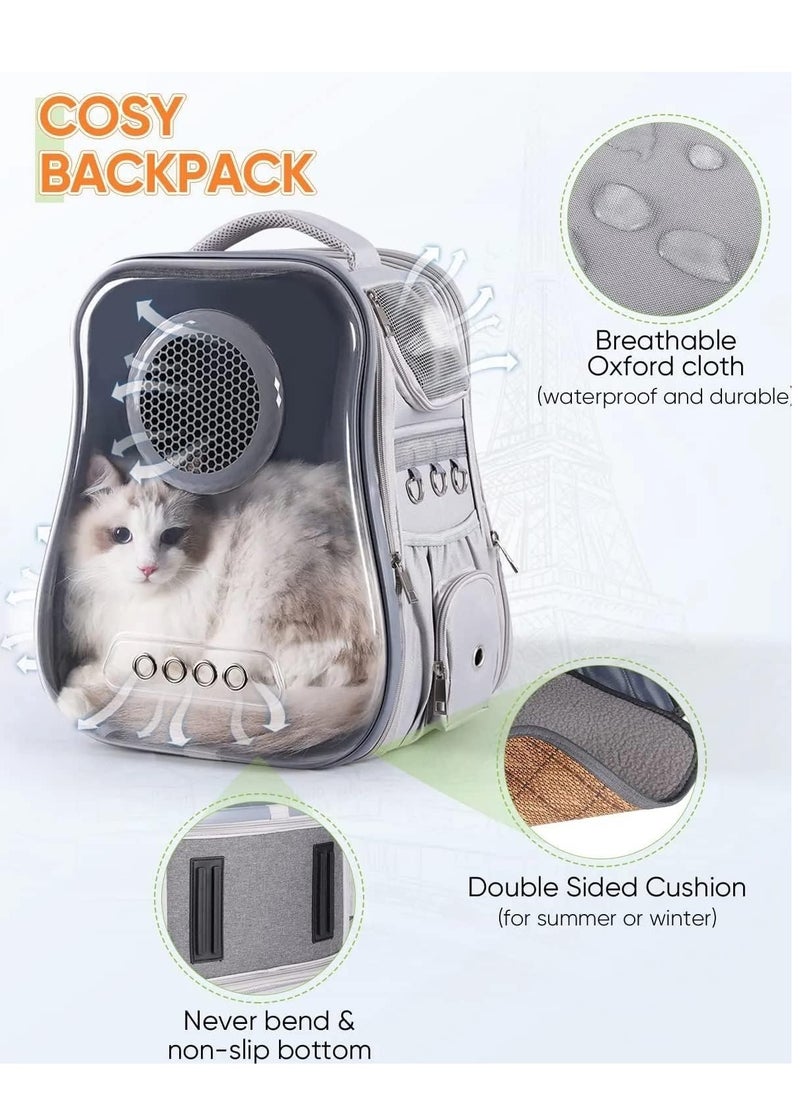Cat Backpack Carrier Transparent Space Capsule Backpack for Traveling, Camping and Hiking For Cats Kittens And Puppies 40X33.5X24Cm