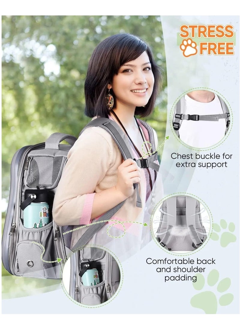 Cat Backpack Carrier Transparent Space Capsule Backpack for Traveling, Camping and Hiking For Cats Kittens And Puppies 40X33.5X24Cm