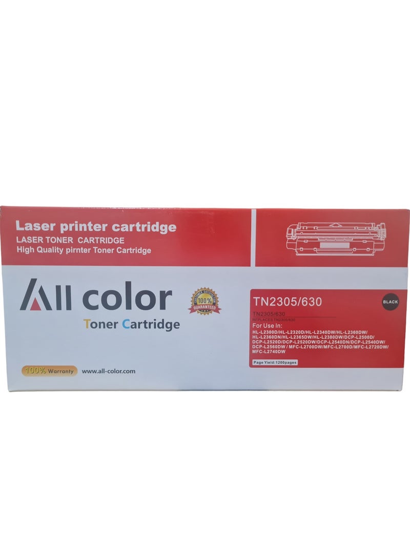اول كلور خرطوشة حبر بديلة لجميع الألوان TN 2305 TN630 لطابعات Brother HL-L2300/L2305/L2320/L2340/L2360/L2365/L2380، DCP-L2520/L2540/L2700 MFC-L2700/L2740 باللون الأسود - Image 2