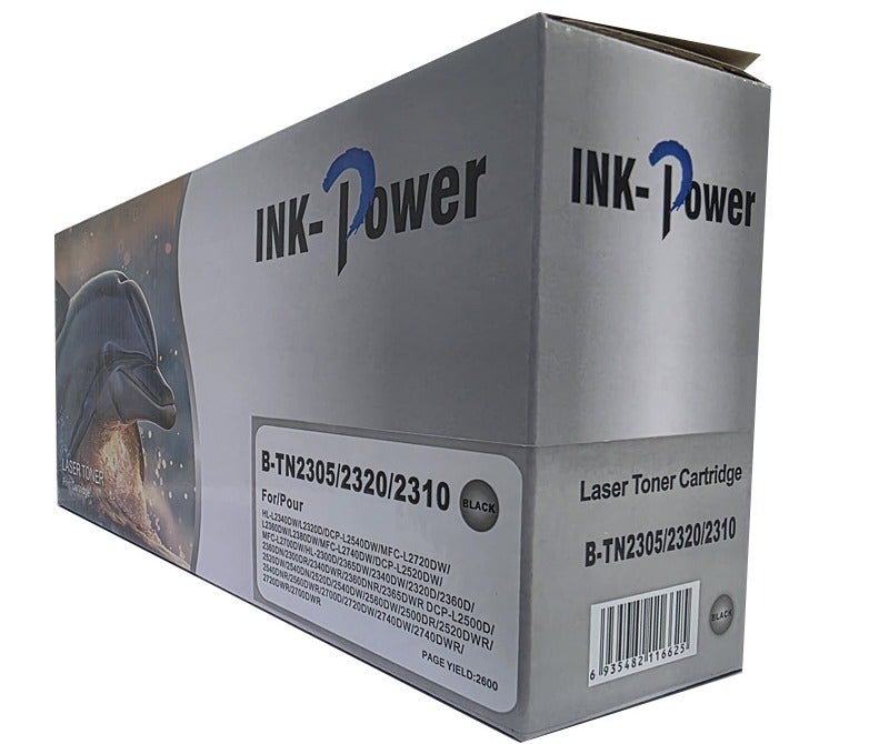 اينك باور خرطوشة حبر بديلة لجميع الألوان TN 2305 TN630 لطابعات Brother HL-L2300/L2305/L2320/L2340/L2360/L2365/L2380، DCP-L2520/L2540/L2700 MFC-L2700/L2740 باللون الأسود - Image 2