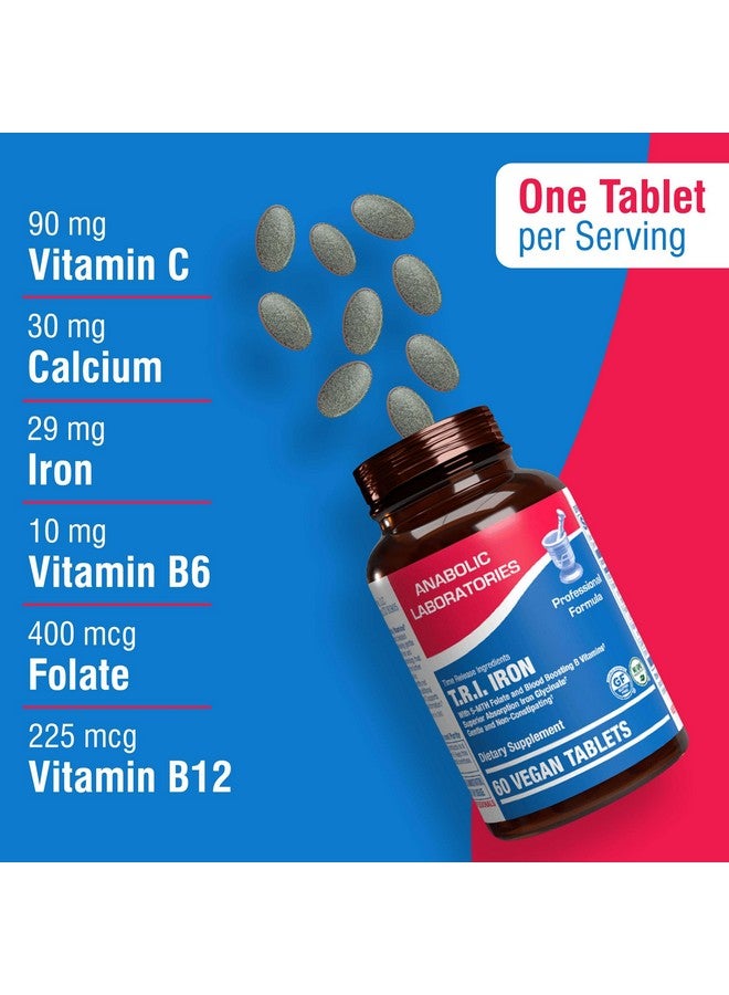 Anabolic Laboratories Slow Release Iron Supplement with Vitamin C - High Absorption Gentle Iron with Vitamin C for Women with Methyl B Complex for Maximum Benefits - Stomach Friendly Vegan & Made in The USA - 60 Servings - Image 3