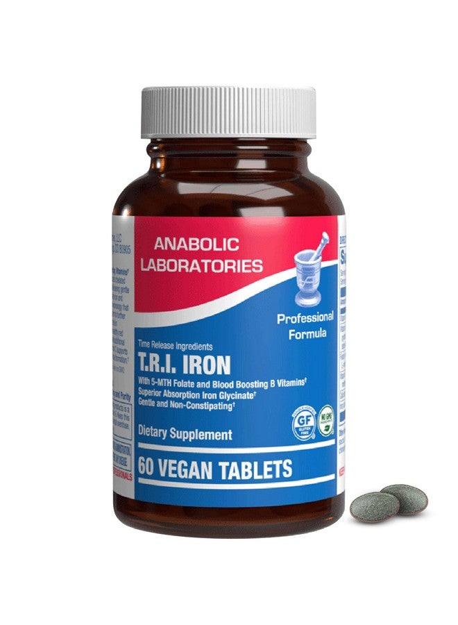 Anabolic Laboratories Slow Release Iron Supplement with Vitamin C - High Absorption Gentle Iron with Vitamin C for Women with Methyl B Complex for Maximum Benefits - Stomach Friendly Vegan & Made in The USA - 60 Servings - Image 1