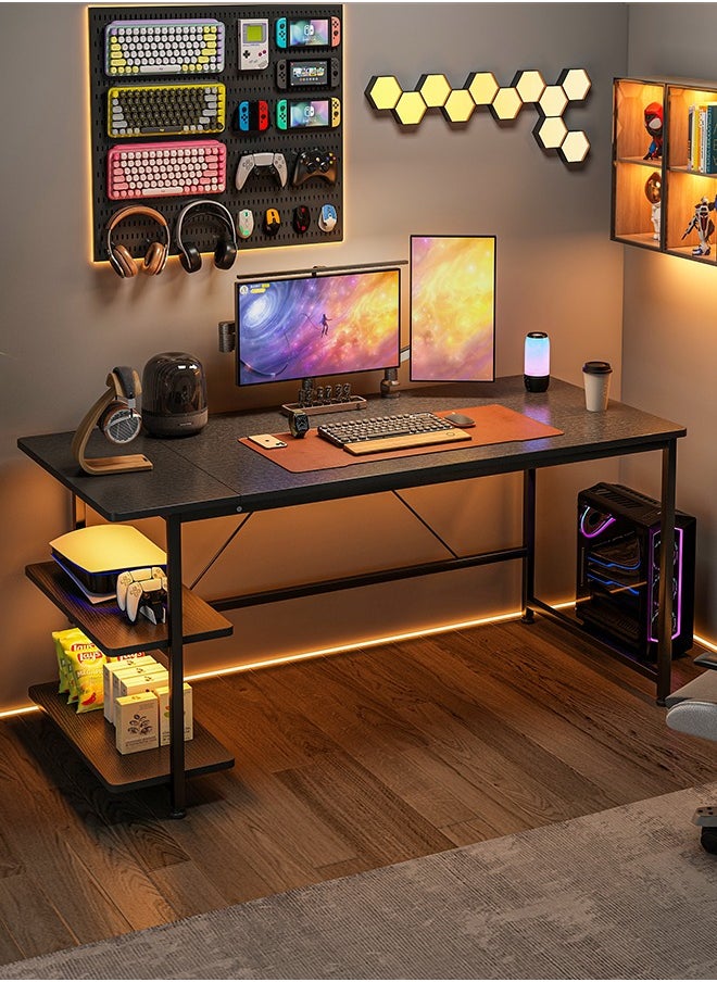 Harlan 130cm Gaming Desk,Simple Computer Desk,Office Table with Storage,Study Desk for Home Office Desk  - Image 1