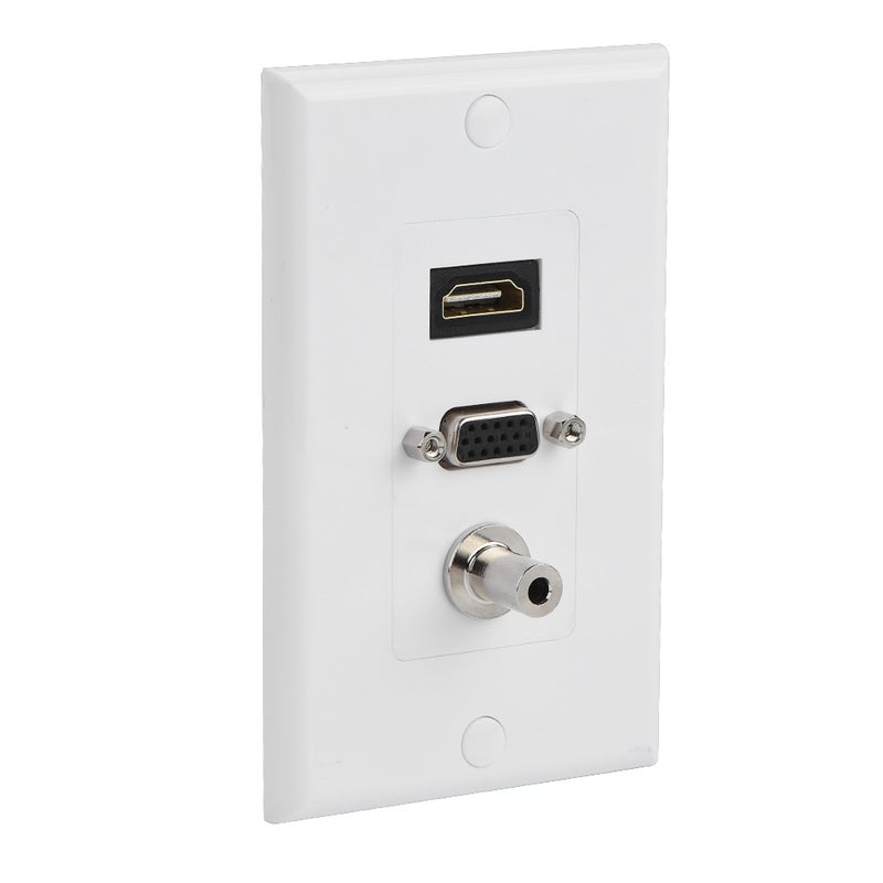 لوحة مقابس شاحن ومقبس 3 في 1 HDMI + VGA ومقابسة مدمجة من أنثى DC 3.5 ملليمتر صوت وفيديو - Image 4