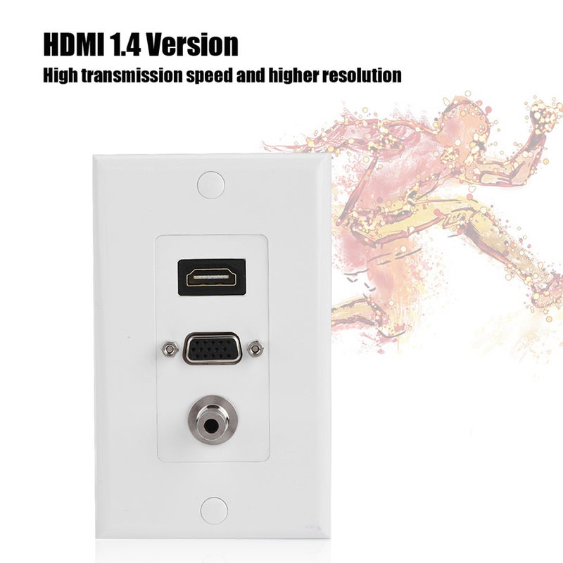 لوحة مقابس شاحن ومقبس 3 في 1 HDMI + VGA ومقابسة مدمجة من أنثى DC 3.5 ملليمتر صوت وفيديو - Image 5