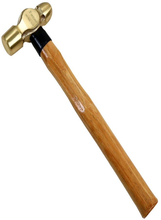WEDO 1/2 Pound Ball Peen Hammer, Brass Ball Pein Hammer with Wooden Handle, 8oz, Length 280mm(11""), Corrosion Resistant, Die-Forged, BR2105B-1002N1 - Image 1