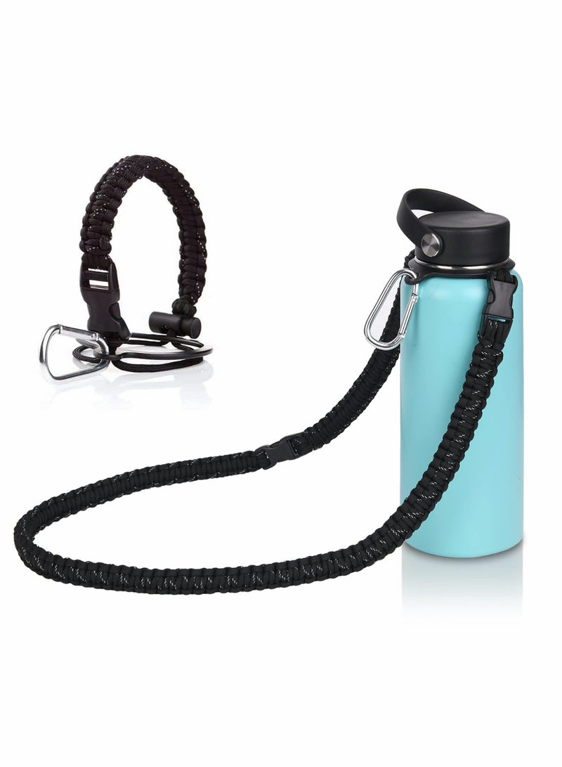 SOLARAE Paracord Water Bottle Handle with Shoulder Strap Fitfor 12oz to 40oz Wide Mouth Bottles, Paracord Bottle Strap Carrier Bottle Strap for Walking Hiking Camping - Image 1