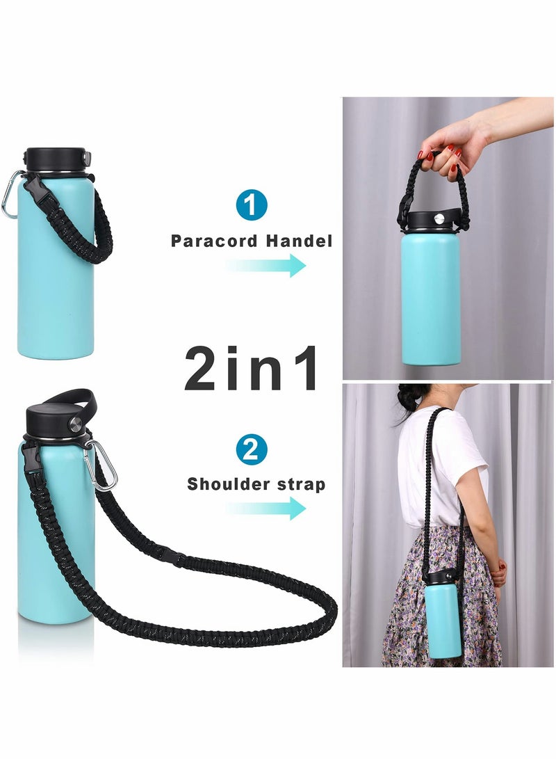 SOLARAE Paracord Water Bottle Handle with Shoulder Strap Fitfor 12oz to 40oz Wide Mouth Bottles, Paracord Bottle Strap Carrier Bottle Strap for Walking Hiking Camping - Image 4