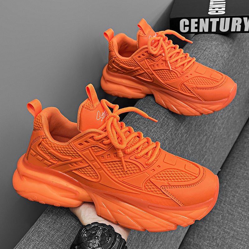 Men'S Shoes Summer Breathable Pure Black Thick Sole Increased Black Samurai Mesh Casual Sneaker Torre Trendy Shoes - Image 3