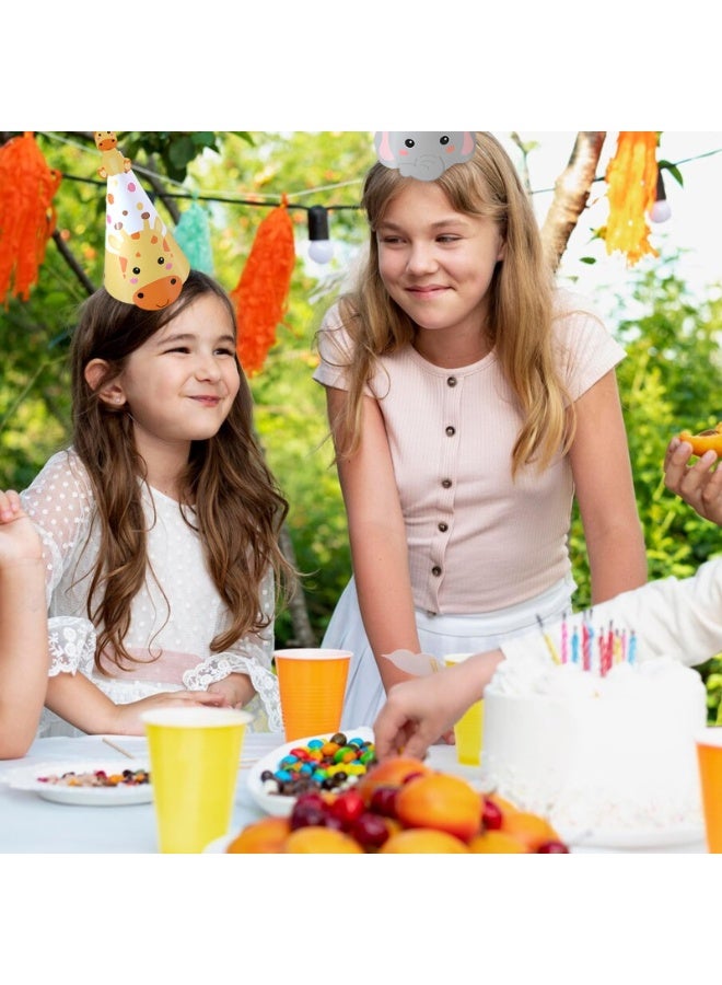 OSHIMA Animal Theme Birthday Party Hats, 24 Pcs Fun Cone for Kids Adults, Hats for Kids & Adults Birthday Party, or Children's Animal Costume, ames Craft Activities Kits, Perfect for Party Decor - Image 5