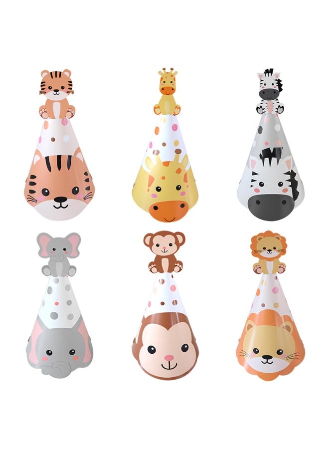 OSHIMA Animal Theme Birthday Party Hats, 24 Pcs Fun Cone for Kids Adults, Hats for Kids & Adults Birthday Party, or Children's Animal Costume, ames Craft Activities Kits, Perfect for Party Decor - Image 1