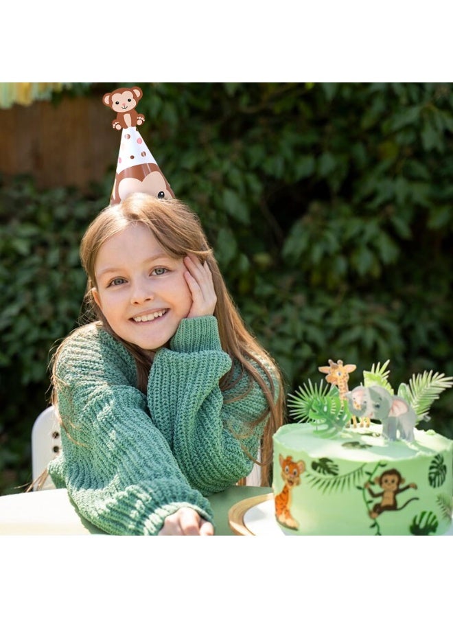 OSHIMA Animal Theme Birthday Party Hats, 24 Pcs Fun Cone for Kids Adults, Hats for Kids & Adults Birthday Party, or Children's Animal Costume, ames Craft Activities Kits, Perfect for Party Decor - Image 3