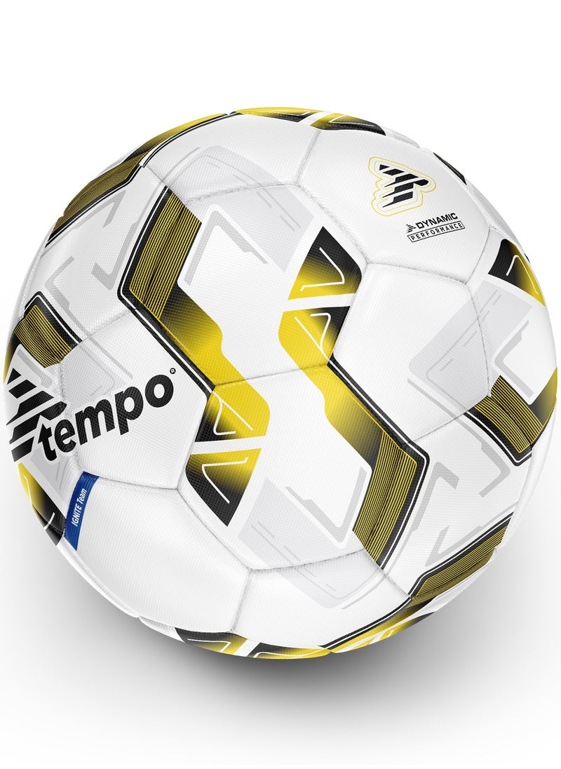 TEMPO IGNITE Team White/Yellow Football Size 5 