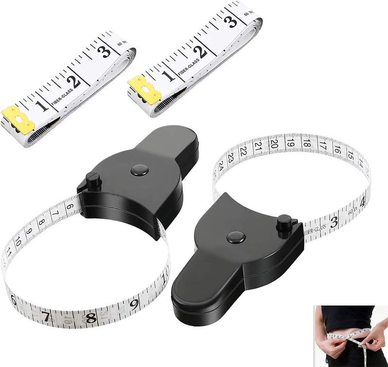 Aputue Body Measuring Tape, 2 Pack Black 150cm Body Tape Measure, Professional Body Measurement Tool for Accurate Waist Measurements, Sewing and Crafting - Image 1