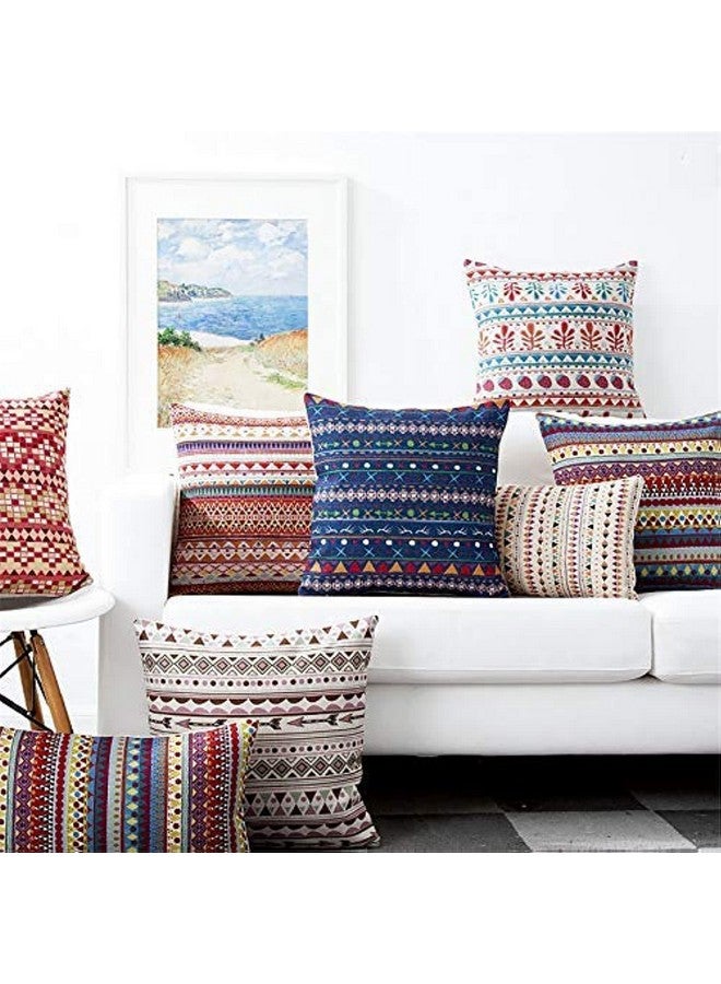 AEROHAVEN Set of 5 Designer Decorative Throw Pillow/Cushion Covers - 16 x 16 inches, Multi, Polyester, 150 tc - Image 1