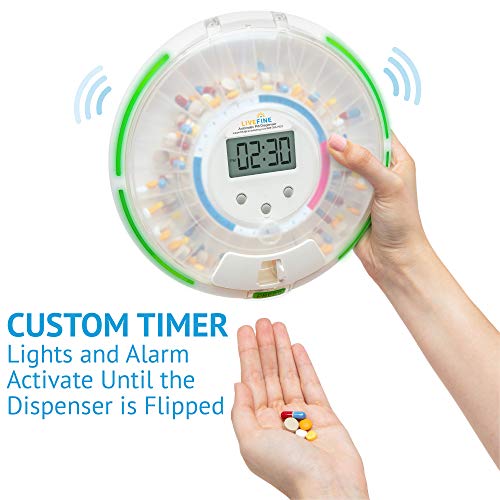 Live Fine Automatic Pill Dispenser with 28-Day Electronic Medication Organizer, 6 Dosage Templates, Easy-Read LCD Display, Sound & Light Alerts & Key for Prescriptions, Vitamins, Supplements & More - Image 4