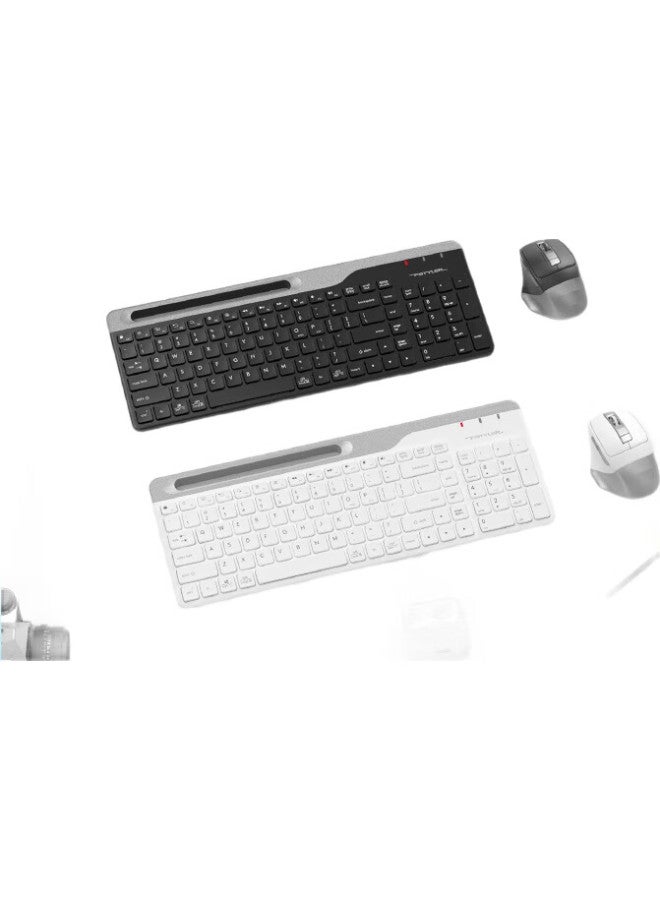 A4TECH A4Tech Fg2535 Wireless Keyboard And Mouse Combo, Laptop External Computer Film, Office Typing Dedicated Fei Shidai Keyboard And Mouse Set, Steel Gray - Image 2