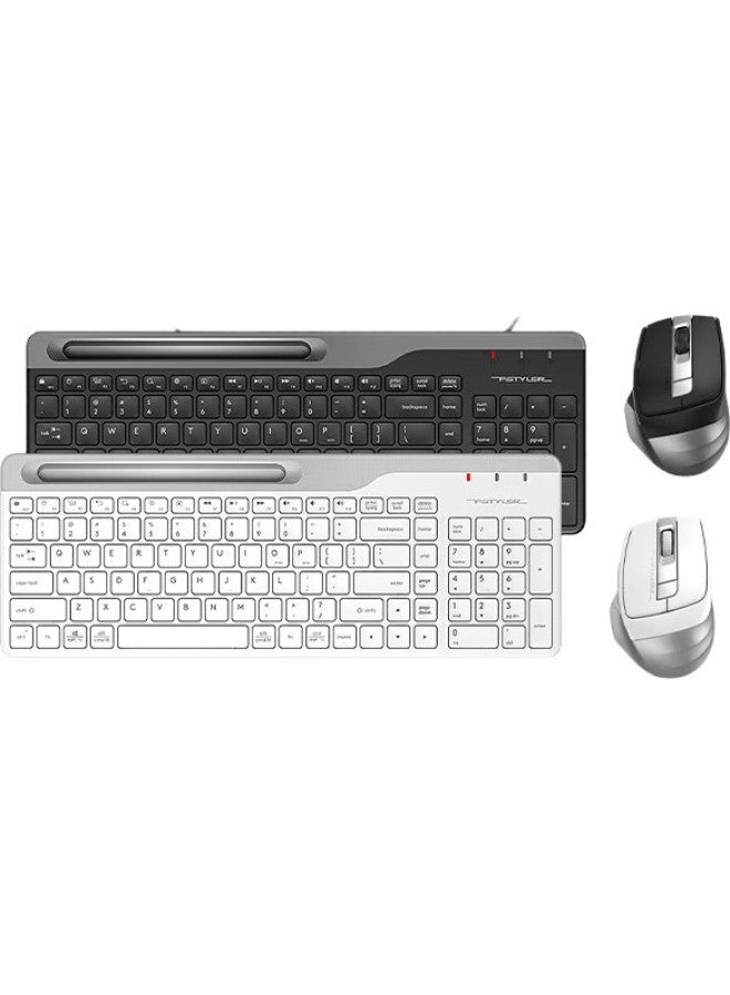 A4TECH A4Tech Fg2535 Wireless Keyboard And Mouse Combo, Laptop External Computer Film, Office Typing Dedicated Fei Shidai Keyboard And Mouse Set, Steel Gray - Image 1