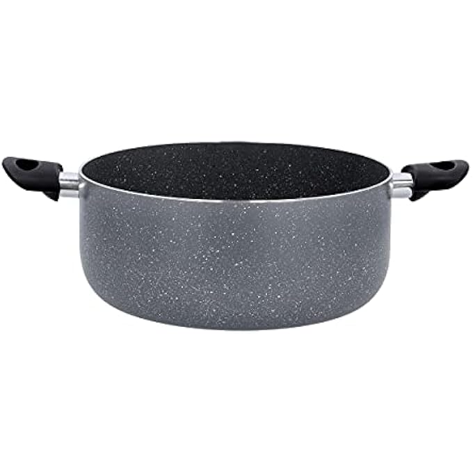 ريحني طاجن مطلية بالجرانيت بحجم 24 سم مع غطاء زجاجي رمادي DC1900 - Image 3