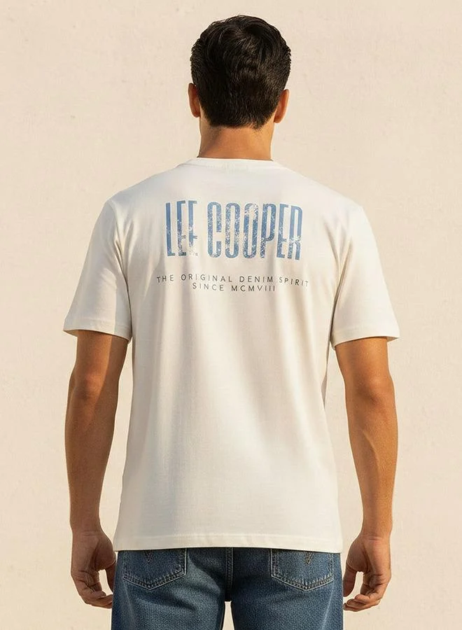Lee Cooper WHITE Lee Cooper Regular Fit Crew Neck Short Sleeves Logo Print T-shirt for Men | Best Price UAE