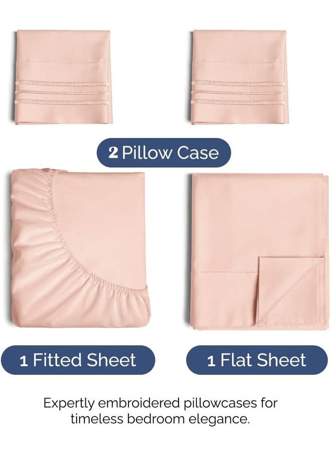 SIGNOOLA - Signoola Fitted Sheet Set Of 4 Pieces - Comfy Breathable & Cooling Sheets - Hotel Luxury Bed Sheets ( 180 x 240 cm )  - Deep Pockets, Easy-Fit, Extra Soft - Kashmir - Image 1