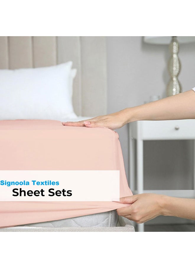 SIGNOOLA - Signoola Fitted Sheet Set Of 4 Pieces - Comfy Breathable & Cooling Sheets - Hotel Luxury Bed Sheets ( 180 x 240 cm )  - Deep Pockets, Easy-Fit, Extra Soft - Kashmir - Image 1