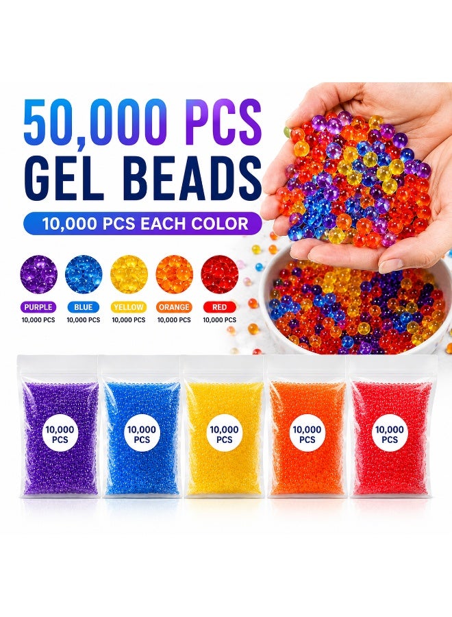 NYVIO 50,000 PCS Rainbow Water Gel Beads, 5 Color Hydrogel Beads for Sensory Play, Vase Filling, Plant Decoration, DIY Crafts & Creative Activities - Image 1