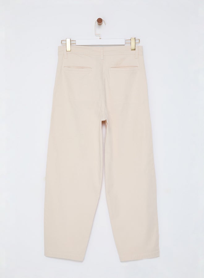 trendyol Limited Edition Stone Unisex Balloon Fit Woven Gabardine Cotton Trousers TMNAW25PL00011  - Image 3
