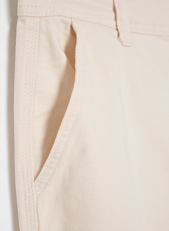 trendyol Limited Edition Stone Unisex Balloon Fit Woven Gabardine Cotton Trousers TMNAW25PL00011  - Image 4