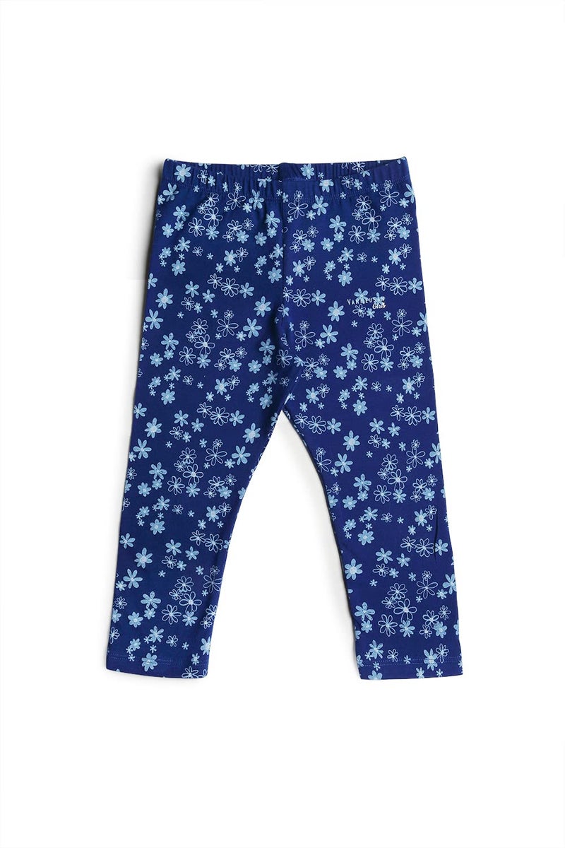 Van Heusen Girls Capri Pants - Power Plus Cotton Spandex - High Rise, Ultra Soft, Durable_56303_Blue Bloom AOP_5-6 Years - Image 5