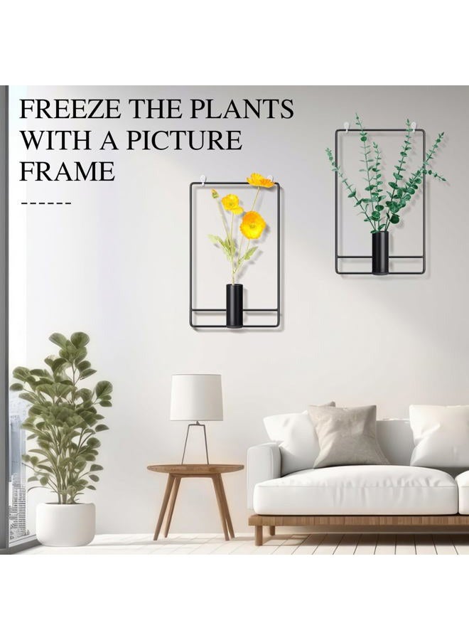 Romooa 2 Pcs Metal Wall Plant Holder Black Window Plant Shelves Rack with 6 Pcs Traceless Hook Hanger Wall Decor for Indoor, Outdoor, Home, Office, and Garden - Image 4
