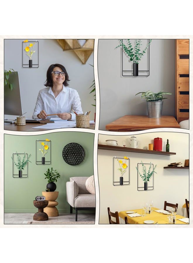 Romooa 2 Pcs Metal Wall Plant Holder Black Window Plant Shelves Rack with 6 Pcs Traceless Hook Hanger Wall Decor for Indoor, Outdoor, Home, Office, and Garden - Image 5