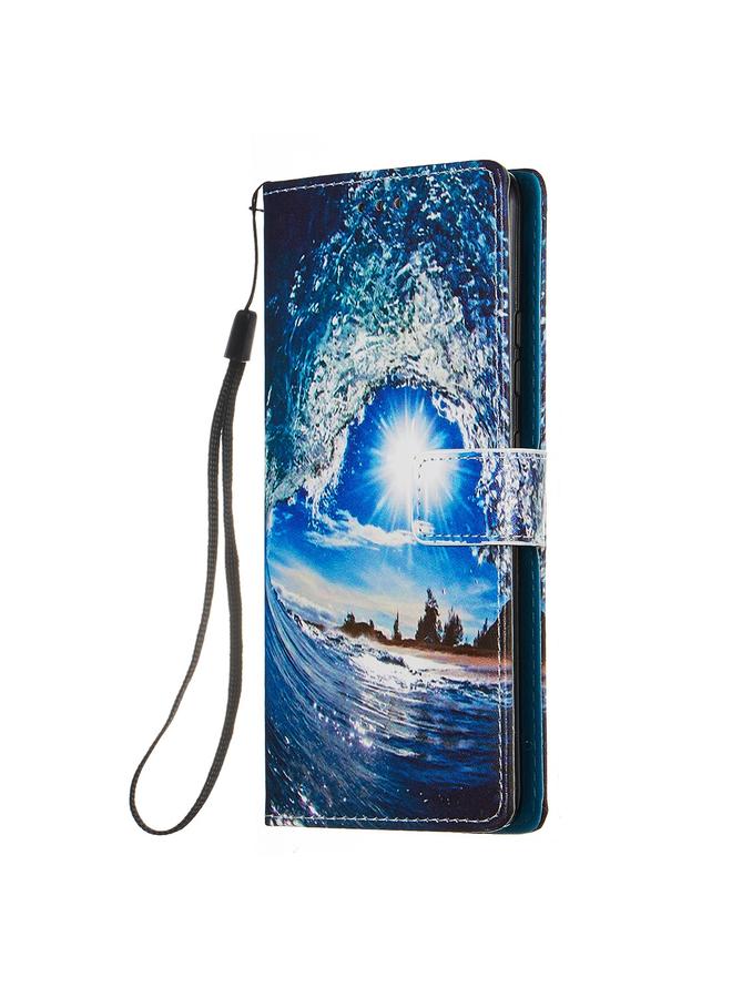 Zaboon Case For Galaxy M80s Colored Drawing Pattern Plain Weave Horizontal Flip Leather Case with Holder & Card Slot & Wallet&Lanyard - Image 2