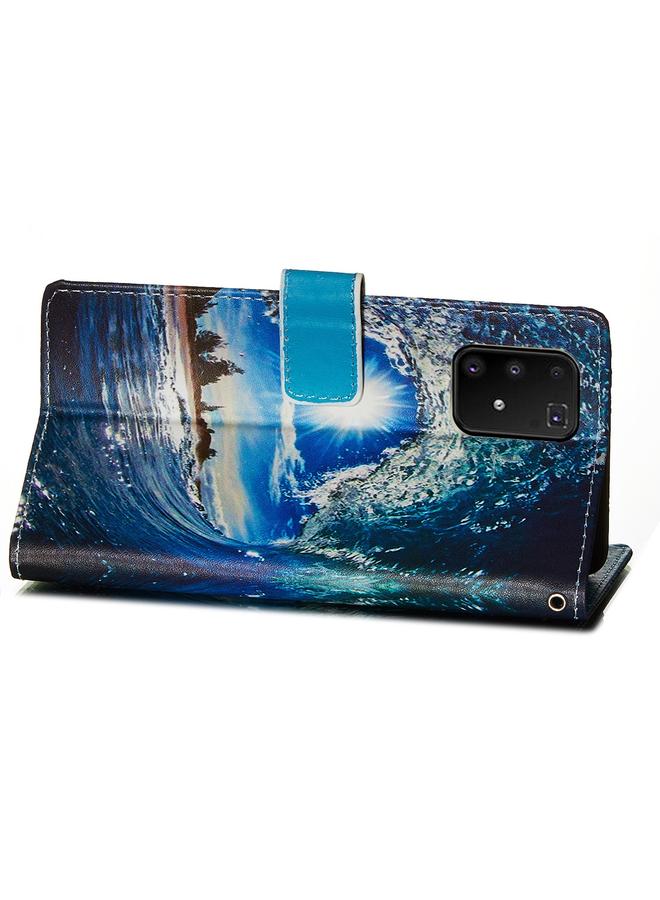 Zaboon Case For Galaxy M80s Colored Drawing Pattern Plain Weave Horizontal Flip Leather Case with Holder & Card Slot & Wallet&Lanyard - Image 4