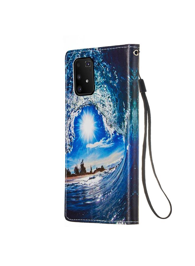 Zaboon Case For Galaxy M80s Colored Drawing Pattern Plain Weave Horizontal Flip Leather Case with Holder & Card Slot & Wallet&Lanyard - Image 3