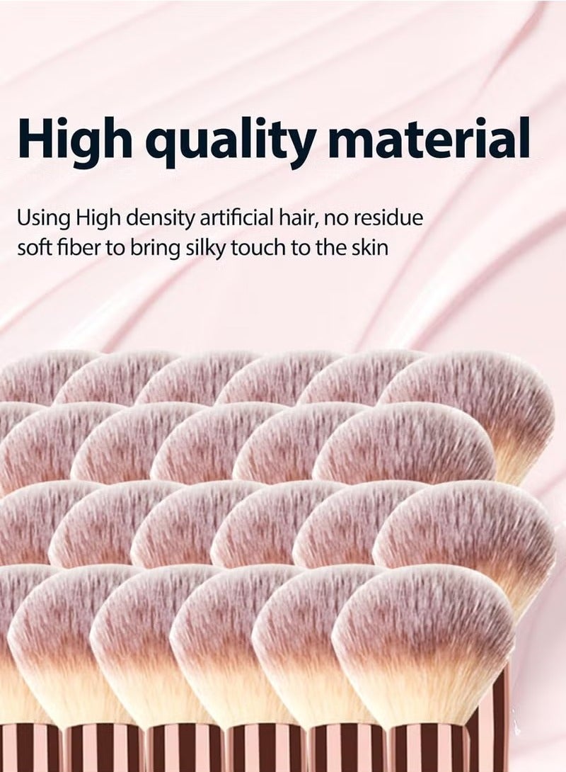 Double-Ended Foundation Makeup Brush, Angled/Round Top for Liquid, Powder  Cream Blending (Brown) - Image 5