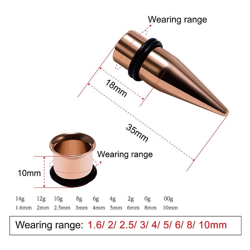 TBOSEN 36 PCS Ear Tapers Stretching Kit Stainless Steel Gauges Plugs Tools Set Eyelet 14g-00g - Image 3