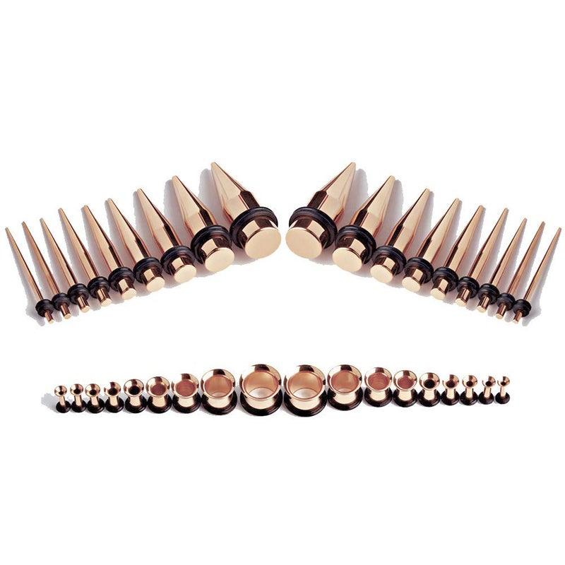 TBOSEN 36 PCS Ear Tapers Stretching Kit Stainless Steel Gauges Plugs Tools Set Eyelet 14g-00g - Image 2