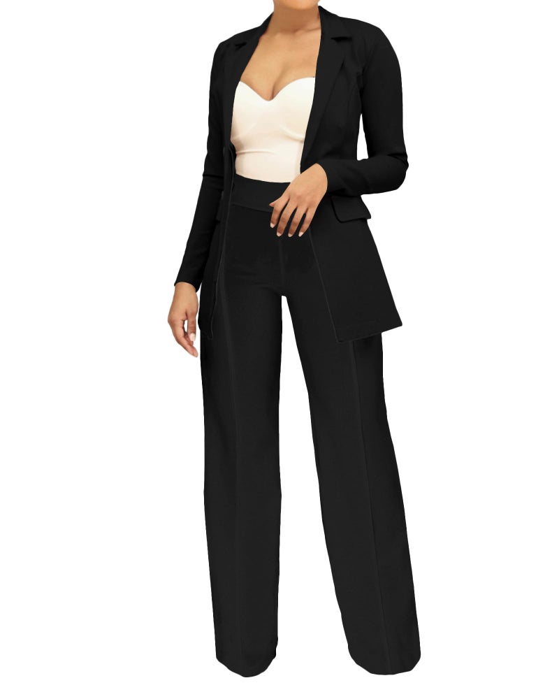 PINSV Women's High Waisted Stretchy Bootcut Pull On Dress Pants Casual Work Pants 3257 Black L - Image 3