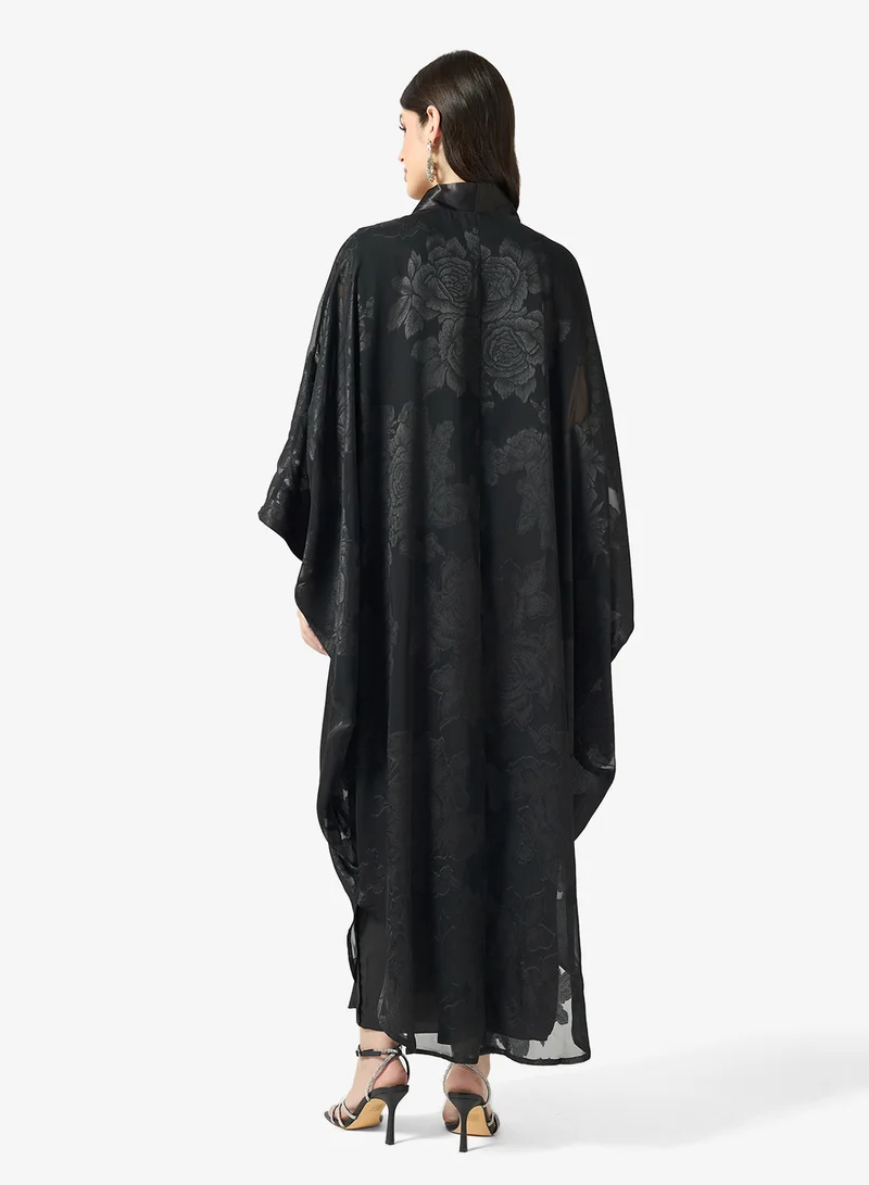 Khizana Kaftan With Sheer Sleeves