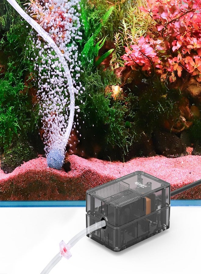 هايغر مضخة هواء شفافة من هيجر لأحواض السمك: مضخة أكسجين قابلة للتعديل، مضخة تهوية قوية وهادئة بقدرة 1.5 واط، منفذ هواء واحد، فائقة الهدوء، مناسبة لأحواض الأسماك الصغيرة، وأنظمة الزراعة المائية، والاستخدام المنزلي والتجاري. - Image 1