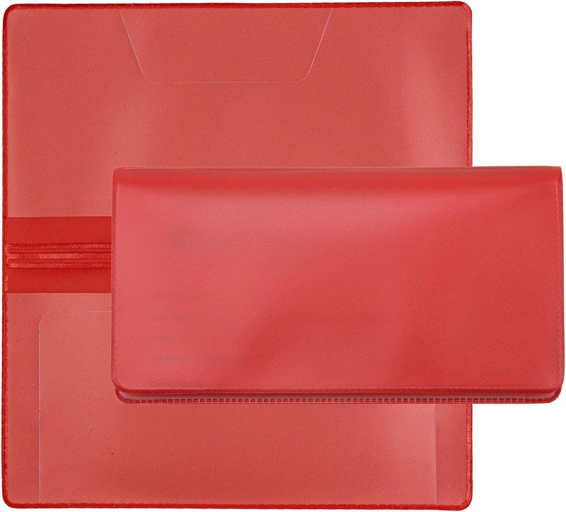 CAROUSELCHECKS Red Vinyl Checkbook Cover, Top Tear Personal Vinyl Checkbook Cover - Image 3