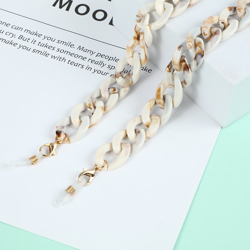 Generic Creative Acrylic Mask Sunglasses Chains # White - Image 1