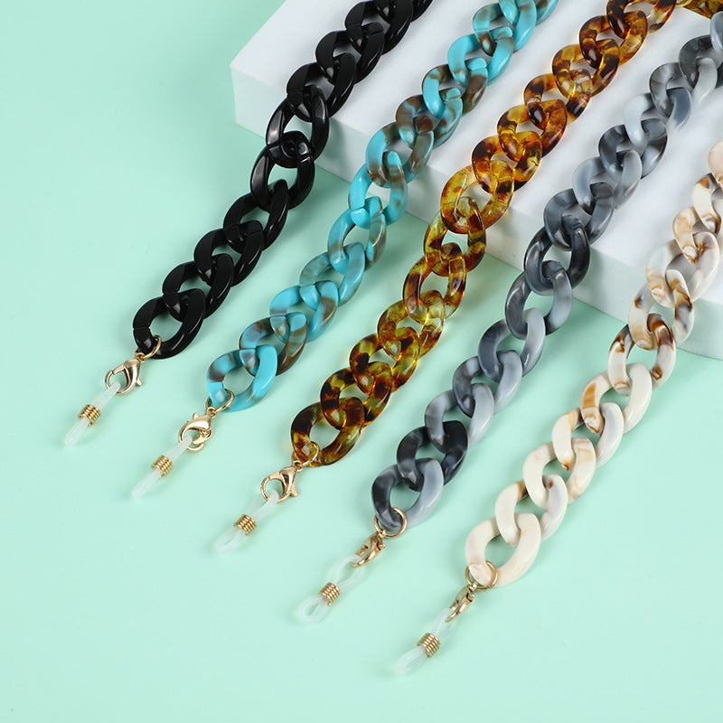 Generic Creative Acrylic Mask Sunglasses Chains # White - Image 4