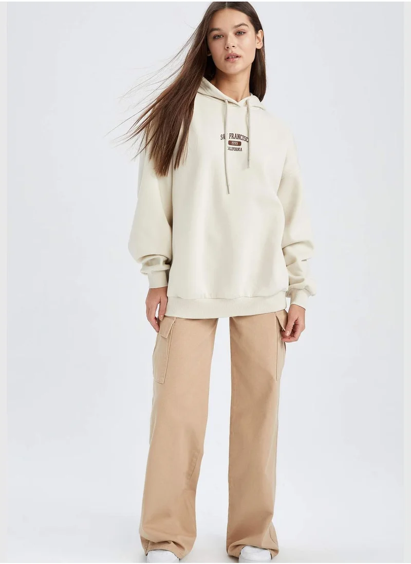 DeFacto Woman Wideleg Cargo Woven Trousers