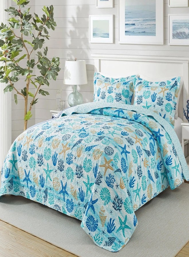 NEWLAKE طقم غطاء سرير نيوليك - طقم غطاء سرير قابل للعكس بنمط الساحل الغربي، مقاس كوين - Image 5